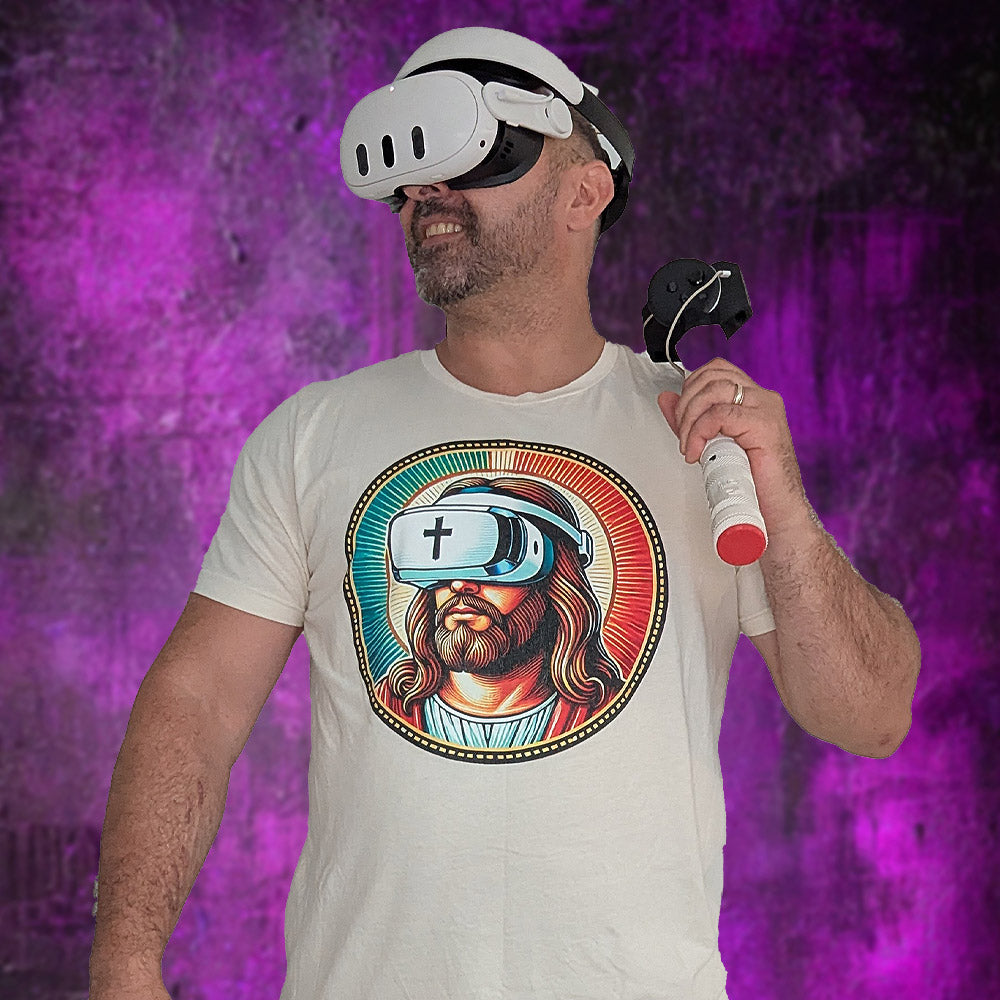 Faith Tees Jesus Christ VR Headset Graphic T-Shirt – Unique Religious Design
