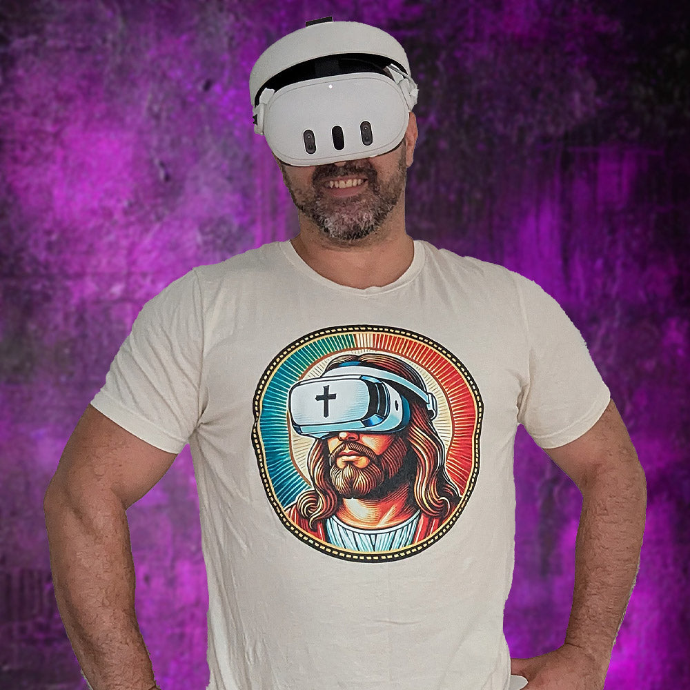 Faith Tees Jesus Christ VR Headset Graphic T-Shirt – Unique Religious Design
