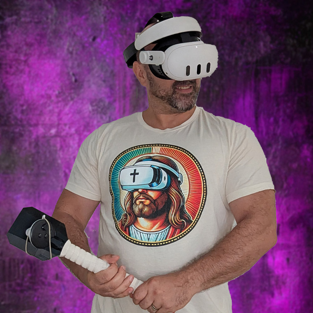 Faith Tees Jesus Christ VR Headset Graphic T-Shirt – Unique Religious Design