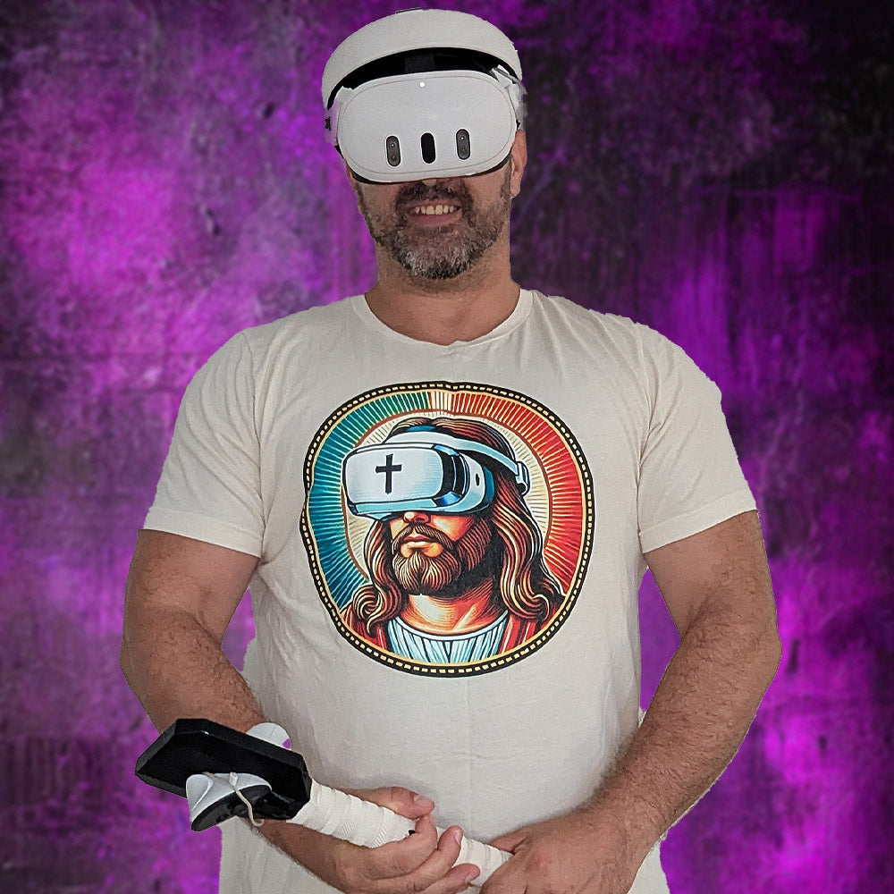 Faith Tees Jesus Christ VR Headset Graphic T-Shirt – Unique Religious Design