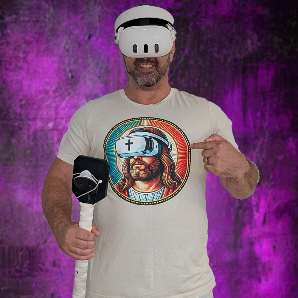 Faith Tees Jesus Christ VR Headset Graphic T-Shirt – Unique Religious Design