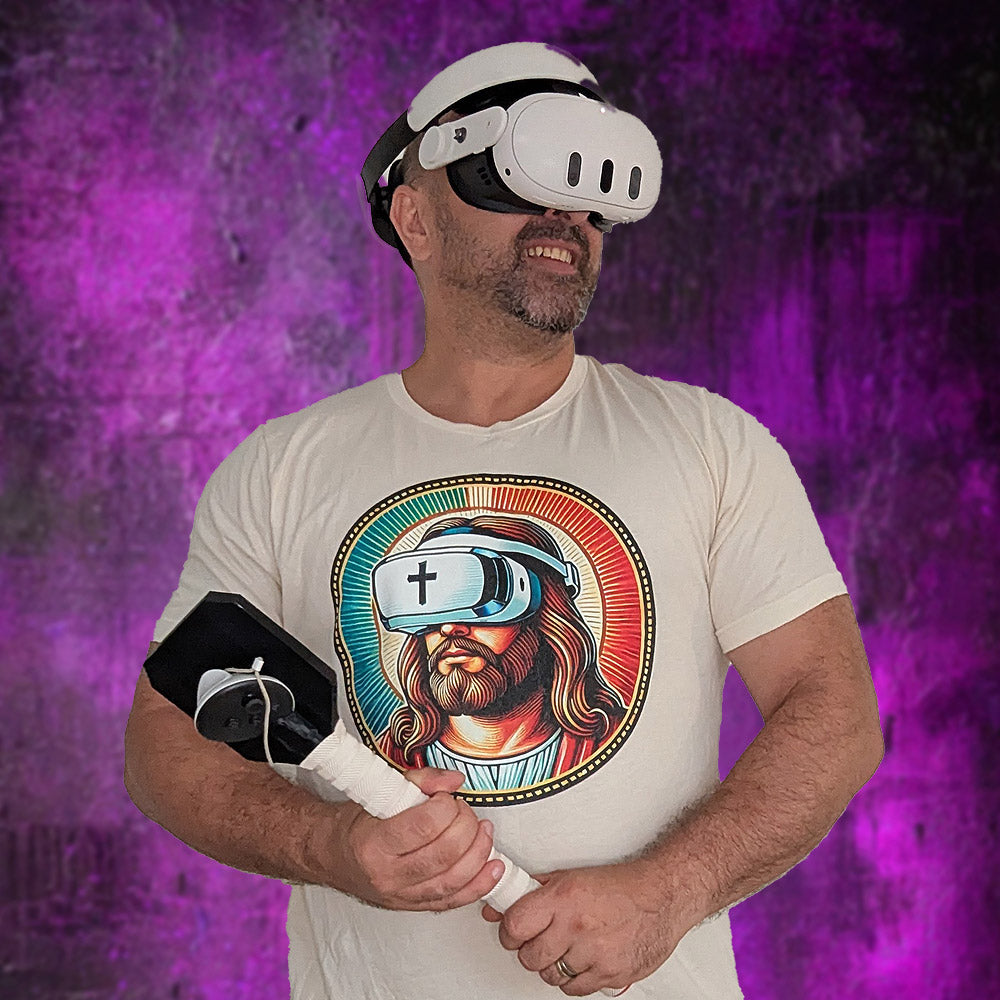 Faith Tees Jesus Christ VR Headset Graphic T-Shirt – Unique Religious Design
