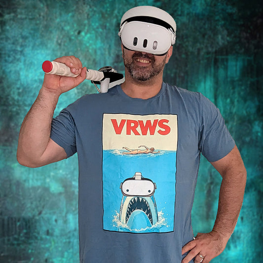 Classic JAWS Inspired VR T-Shirt – Shark with VR Headset Design