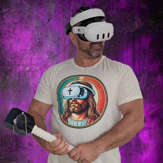 Faith Tees Jesus Christ VR Headset Graphic T-Shirt – Unique Religious Design