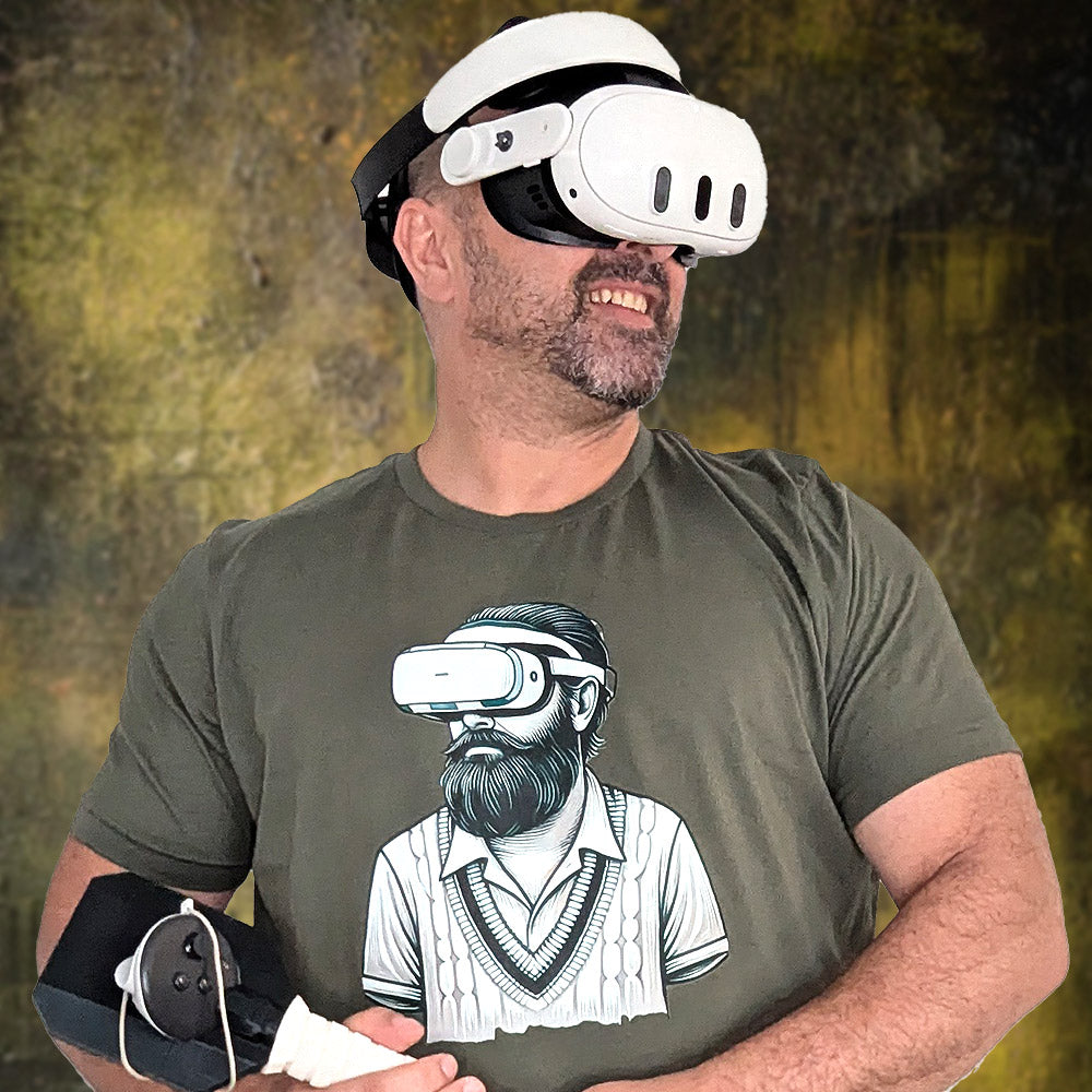 The Bearded Cricketer VR Headset T-Shirt