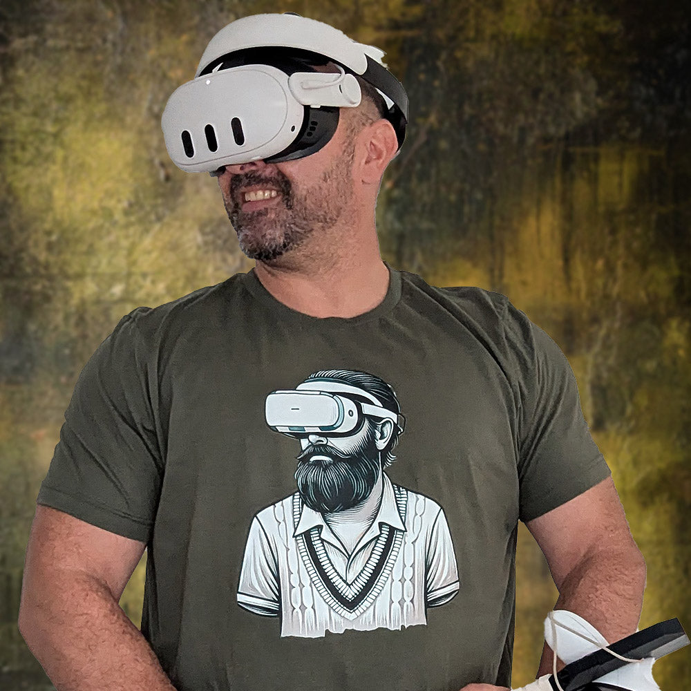 The Bearded Cricketer VR Headset T-Shirt